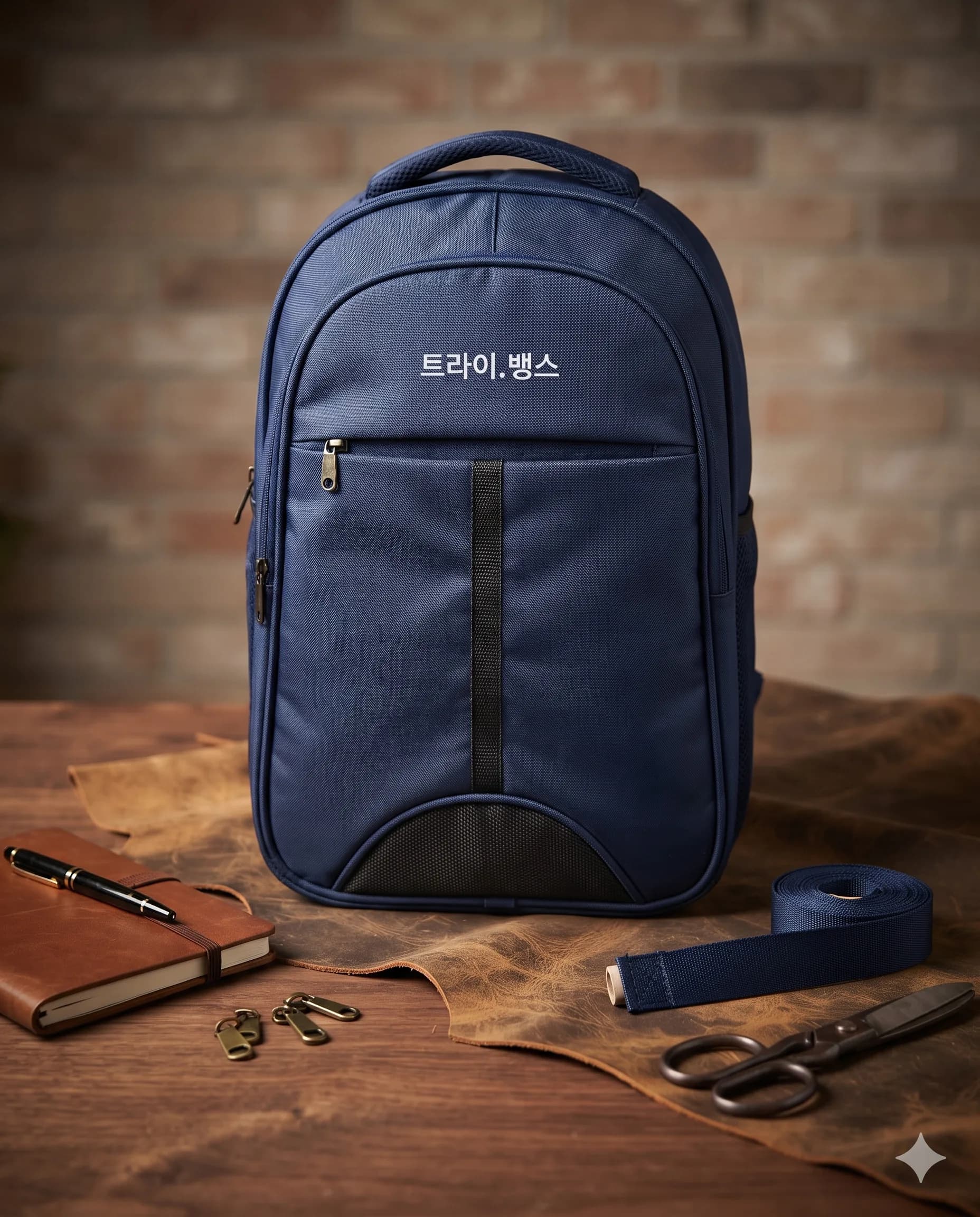 TRY BAGS Navy Blue Classic Backpack